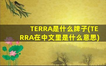 TERRA是什么牌子(TERRA在中文里是什么意思)