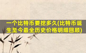 一个比特币要挖多久(比特币诞生至今最全历史价格明细回顾)