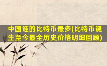 中国谁的比特币最多(比特币诞生至今最全历史价格明细回顾)